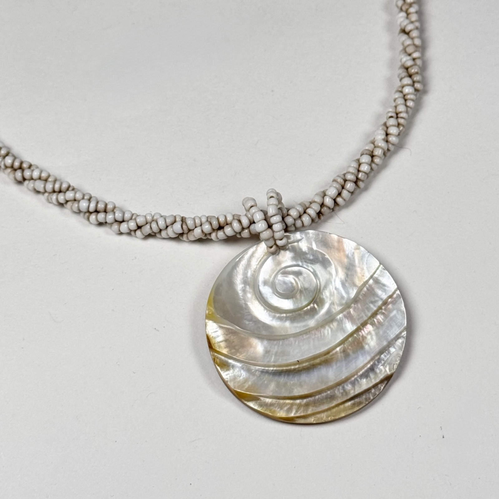 Handcrafted Statement Seashells Pendant Necklace … - image 5