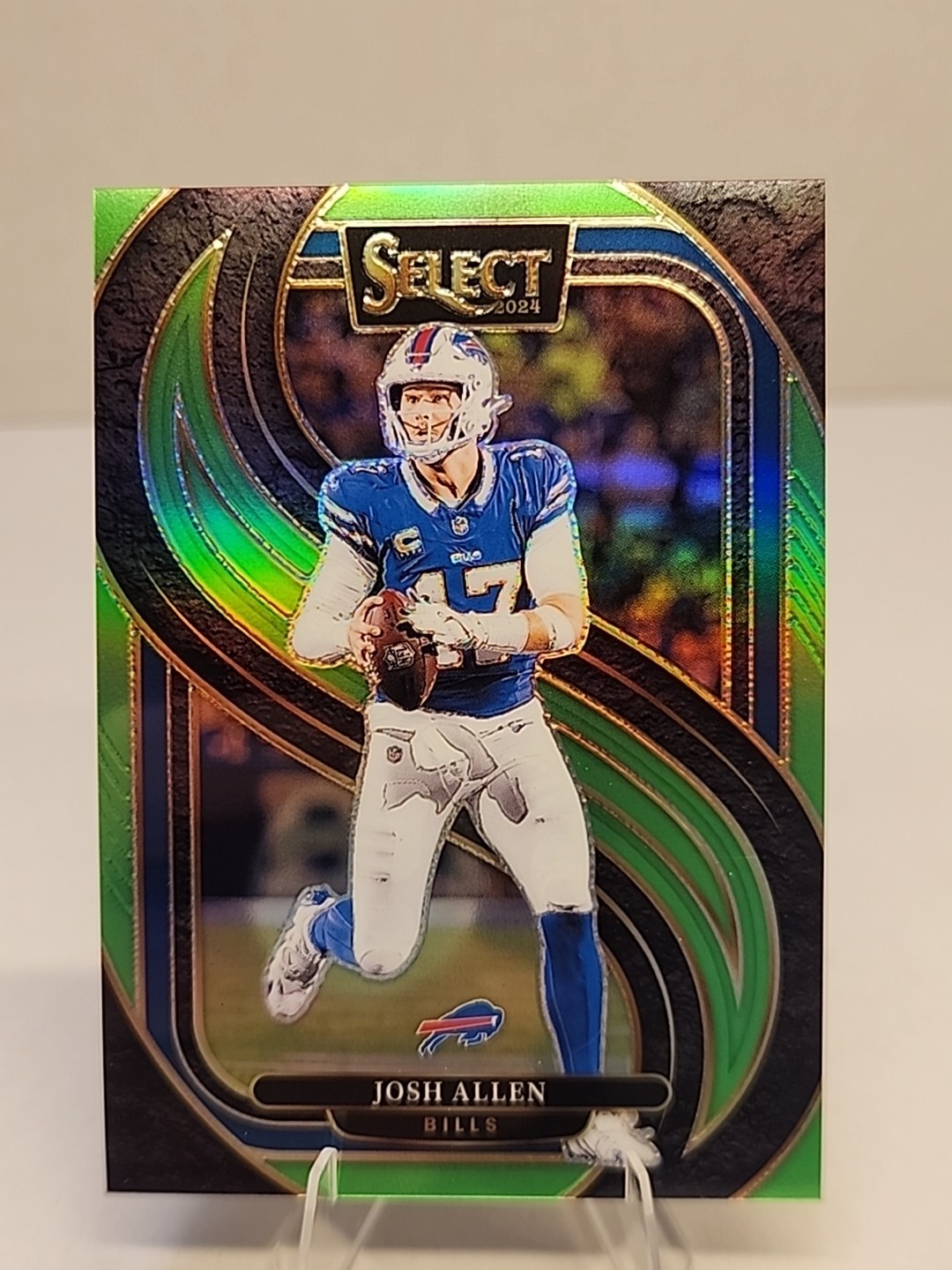 2024 Panini Select Premier Level Josh Allen #122 Neon Green Prizm 2/49 Bills