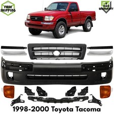 Front Bumper Cover Primed Plastic Headlights Fillers For 1998-00 Toyota Tacoma