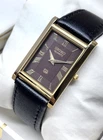 Vintage Refurbished Seiko Slim Tank Brown Quartz Japan Men's Wrist Watch