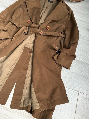 A.P.C Brown Trench Jacket Coat Rue Madame Paris Vintage Medium - Picture 7 of 7