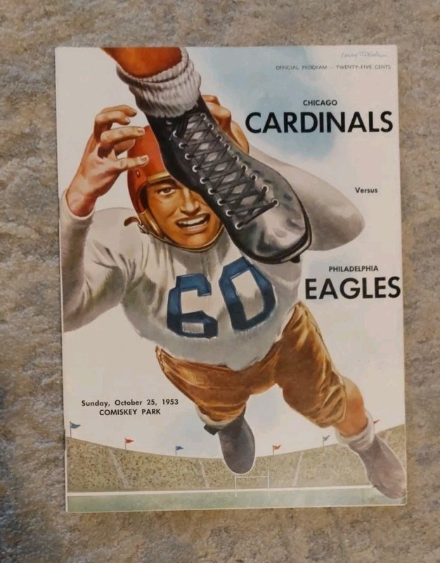 1953 NFL FOOTBALL PROGRAM CARDINALS vs EAGLES OCT 25, 1953