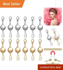 Easy-to-Use Magnetic Jewelry Clasp Set - 12 Pieces for Creative Crafters