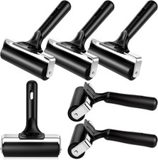 6 Pcs 4 Inches Rubber Roller, Brayer Roller Printmaking Brayer Black for Gluing