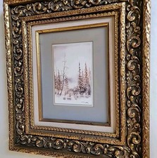 Antique Gold Wood Gesso Gilded 17"×15" Picture  Art Frame Victorian very ornate 