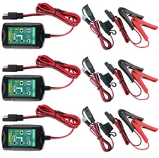3 Packs Battery Charger Maintainer Trickle 6V 12V 1.5A Car Automatic Motorcycle