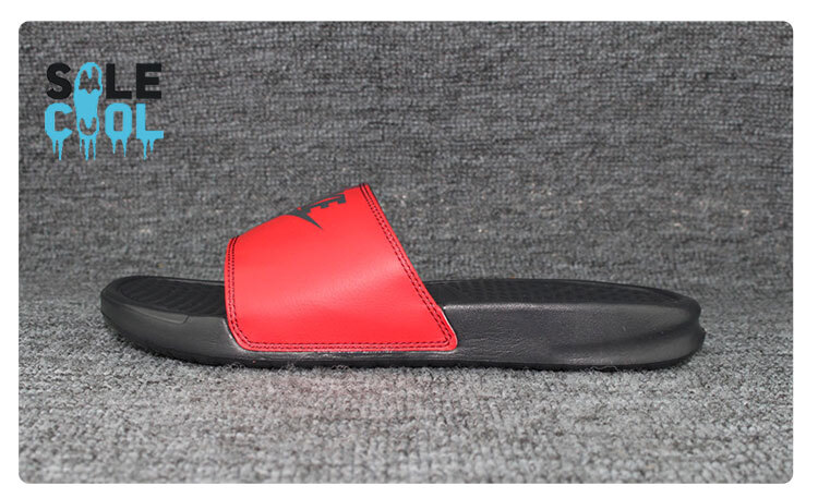Nike Benassi Red Slip On Sport Sandals 343880-008