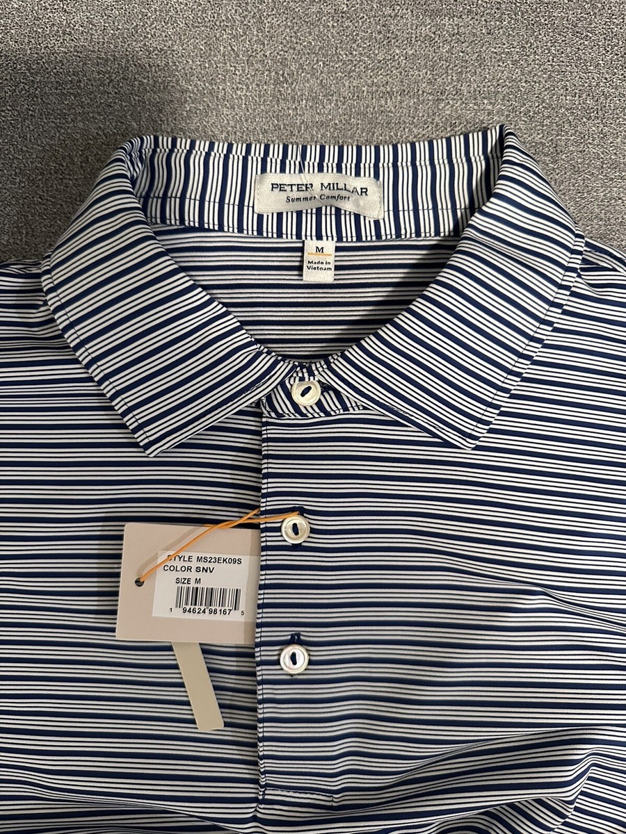 スコッティ・キャメロン　ポロシャツ　Peter　Millar　ストライプ　S Peter Millar Summer Comfort Golf Polo Men's L Blue Striped | eBay