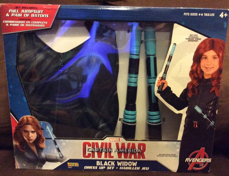 Nuevo Marvel Guerra Civil Capitán América Viuda Negra Conjunto de Vestir Disfraz Mono Foto 2 de 4
