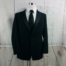 After Six 40S 1 Button Black Tuxedo Suit Blazer