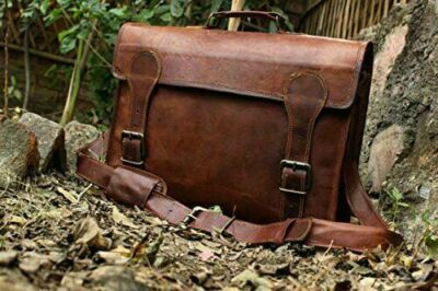 DESIGNER SINCE 1981 ITALIAN TAN LEATHER BRIEFCASE LAPTOP SATCHEL BAG OFFICE CASE