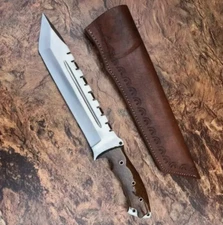 HANDMADE CARBON STEEL FULL TANG BOWIE KNIFE HUNTING KNIFE OUTDOOR SURVIVAL BOWIE