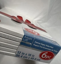 6 Pack 12 in x 16 Canvas Art Painting Artist’s Loft Stretched Artist in NEW