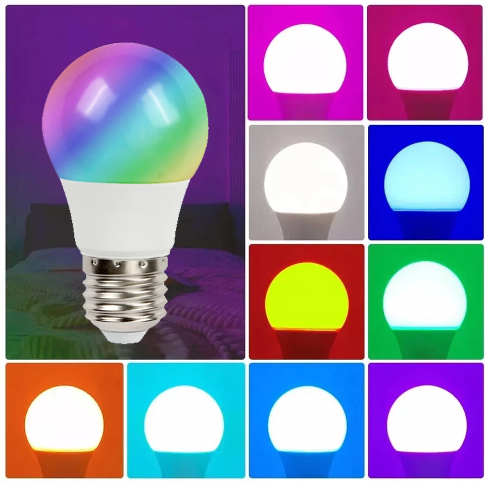 2 Pack RGB RGBW LED Bulb Light 16 Color Changing E27 Lamp + IR Remote Controller - Image 4 of 4