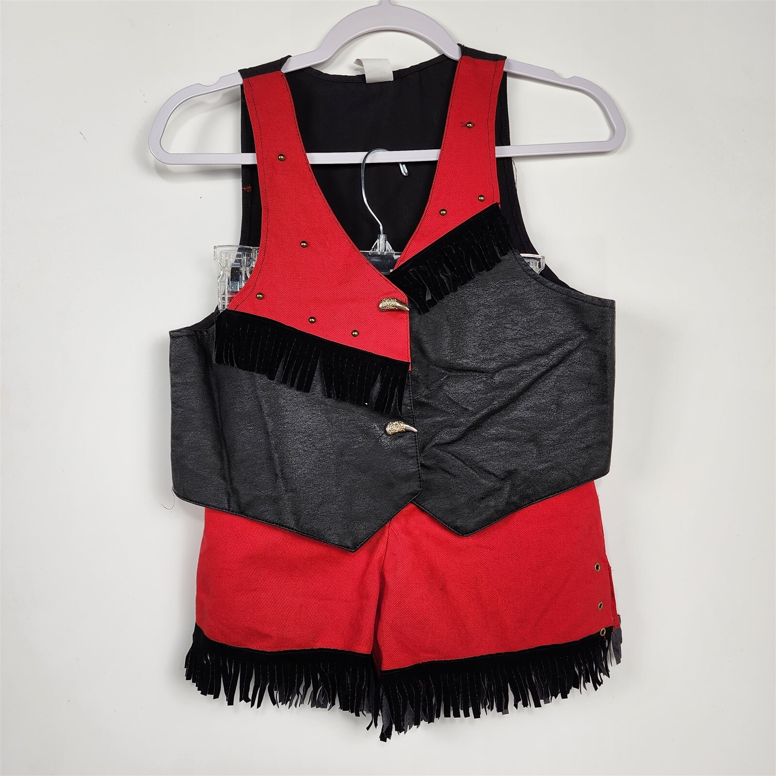 Vintage Childrens Red & Black Costume Vest & Shorts C… Gem