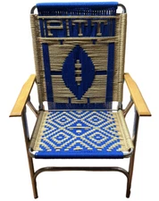 CUSTOM PITT FOOTBALL ALUMINUM MACRAMÉ LAWN TAILGATING FOLDING CHAIR