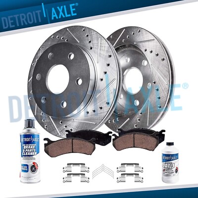 Front Drilled Rotors Brake Pads for 2005 - 2019 Nissan Frontier Suzuki Equator
