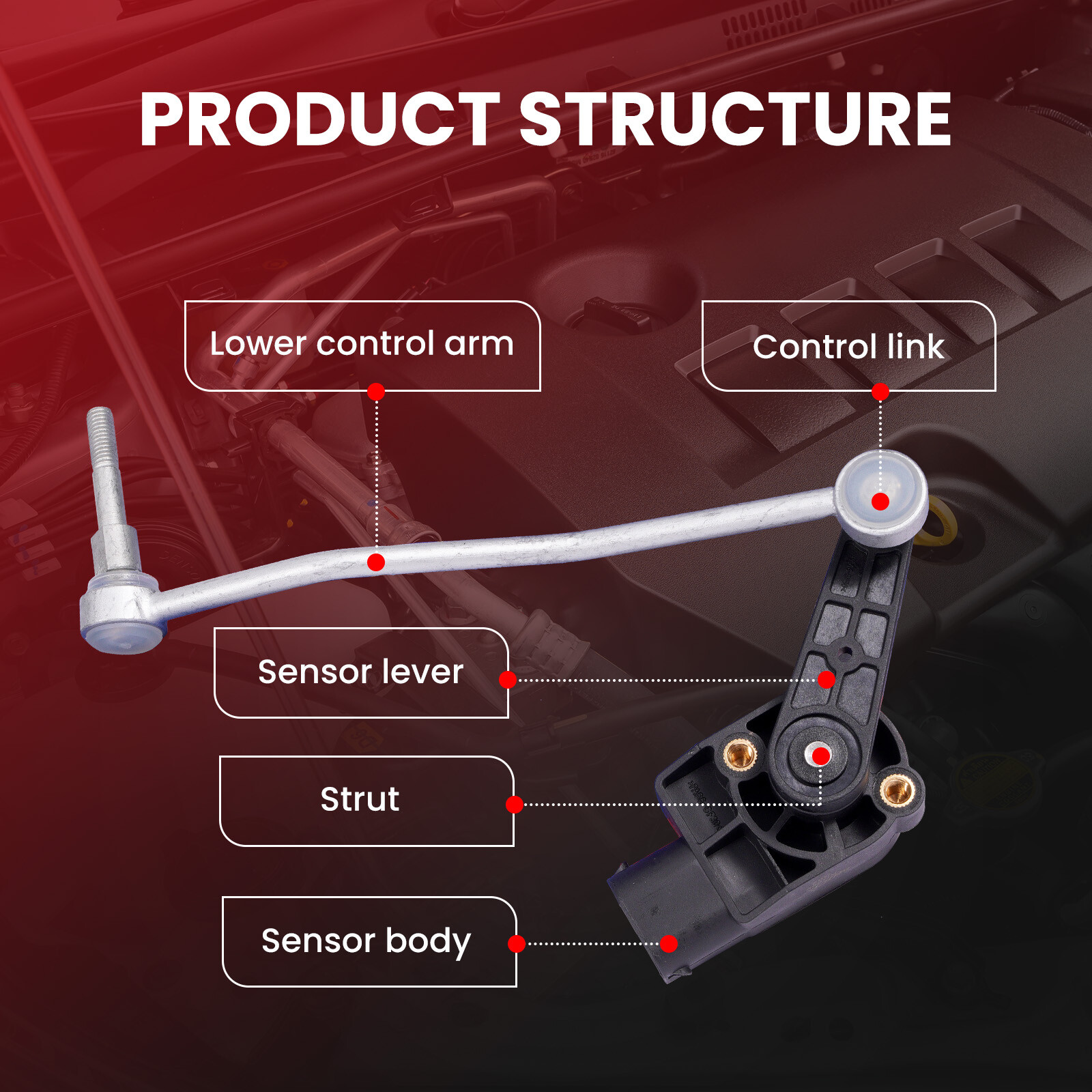 2x Front L&R Ride Height Level Sensor for Audi A8 Quattro S8 Bentley Continental