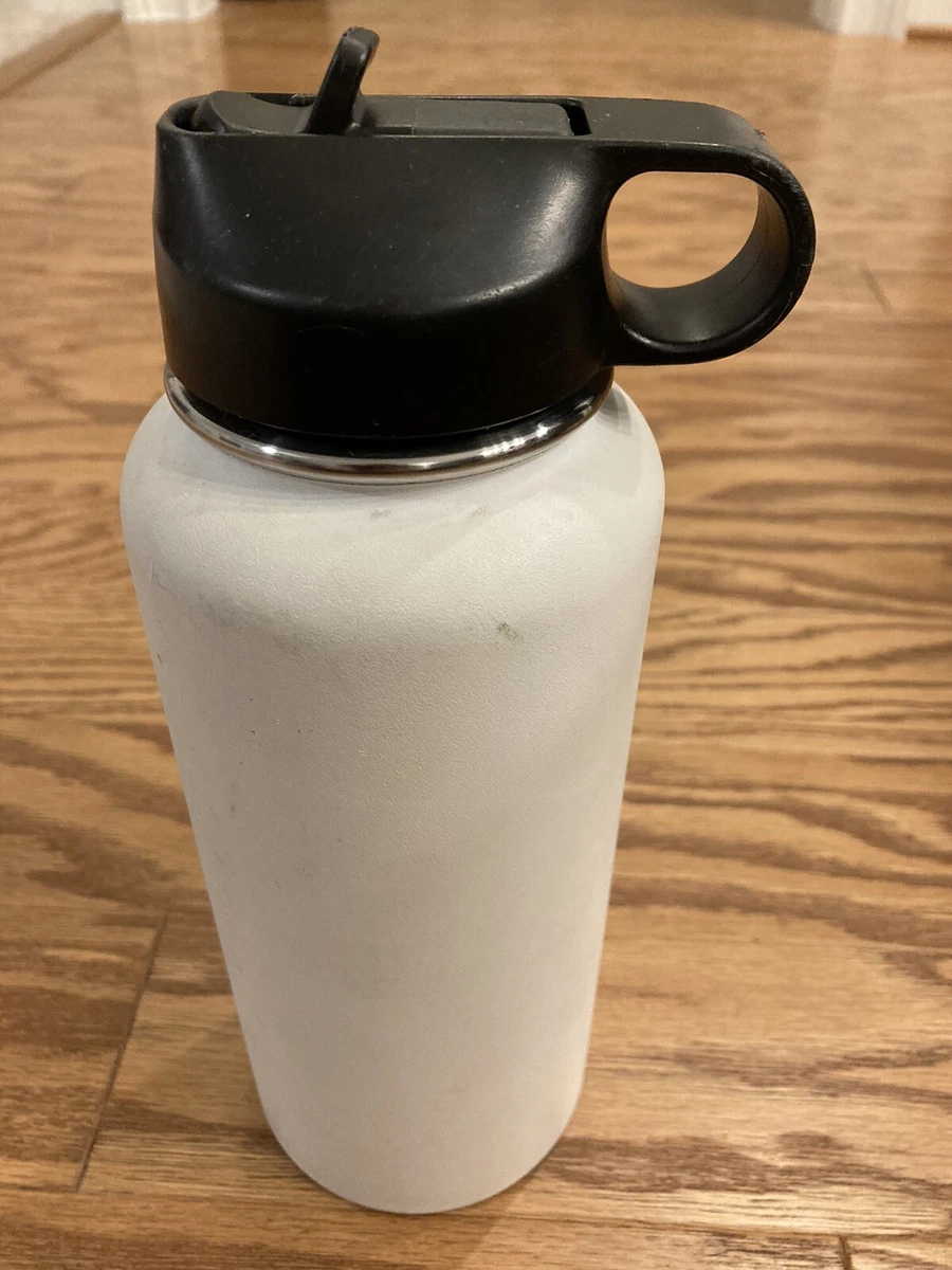 Hydro Flask Wide Mouth Stainless Steel Water Bottle 32 oz Straw Lid White  READ 810497024591