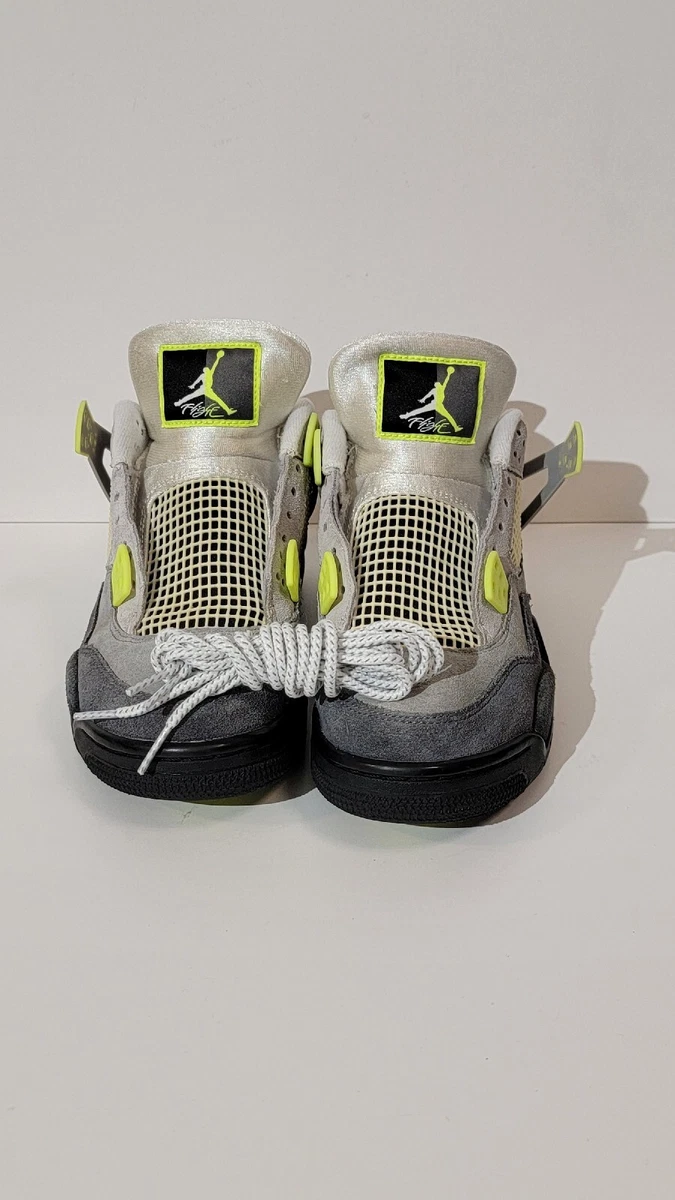 Nike Air Jordan 4 Retro GS Youth Size 6.5Y Wmns 8 Neon 95 Grey CT5343 007