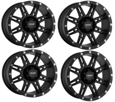 Set of 4 17x9 Satin Black Wheels for 2005 to 2024 Ford F150 4x4 6x135 0 Offset
