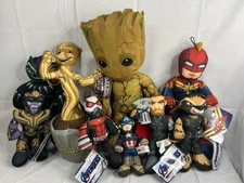 Marvel Avengers Plush Lot of 9 Good stuff NWT Groot, Thor, IM, CM, AM, Thanos,BP