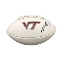 Michael Mike Vick Signed Virginia Tech Hokies Logo Football JSA