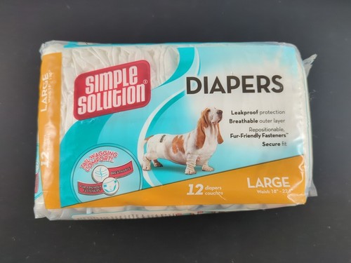 Simple Solution Disposable Dog Diaper Size Large, Pkg. of 12, Waist 18"-22.5" - Picture 2 of 2