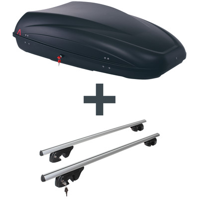 Dachbox G3 Krono + Dachträger Menabo Sherman für Peugeot Partner  Neuware