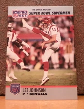 FOOTBALL CARD FRESH FROM BOX PRO SET SUPER BOWL SUPERMEN LEE JOHNSON BENGALS