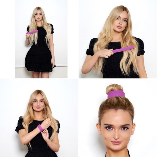 Snap N Wrap 2 in 1 Hair Bun & Brush Foldable comb Handy Pocket Size Kids Adult - Picture 7 of 12