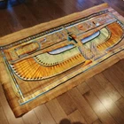 XXXXL Huge Signed Handmade Papyrus Egyptian Queen Goddess ISIS Painting..73"x36"