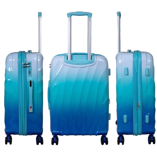 Kofferset 3tlg bunt Farbverlauf Hartschale Koffer Trolley Reisekoffer grau blau - Bild 3 von 28