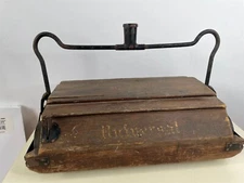 Vintage Antique Bissell Wooden Floor Rug Sweeper Vacuum Cyco Bearing Cast Iron