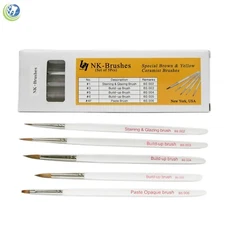 Dental Lab Porcelain Natural K Ceramist Brushes Stick 5 Piece Set Kolinsky