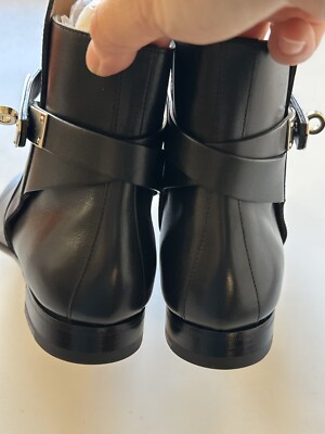 Hermes Black Leather Ankle Boots with Silver Kelly Buckle strap Jeff ankle boot - Black | Hermès USA main image 4