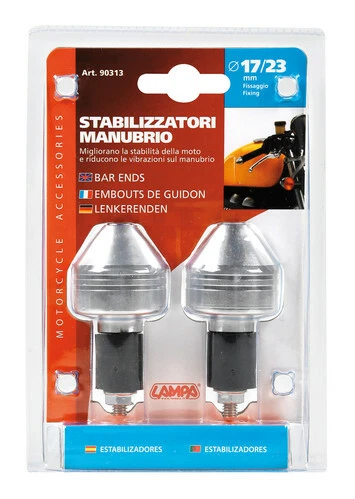 STABILIZZATORI PER MOTO CONTRAPPESI BILANCIERI MANUBRIO SCOOTER TAPPI ALLUMINIO - Immagine 2 di 2