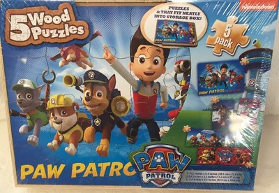 paw patrol 5 wooden puzzles box set