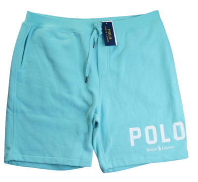 Polo Ralph Lauen Men's Green Logo Cotton Blend Fleece Shorts