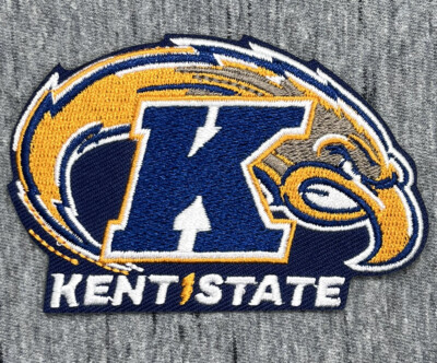 KENT STATE EMBROIDERED IRON ON PATCH 2.25  x 3.50  FREE SHIPPING
