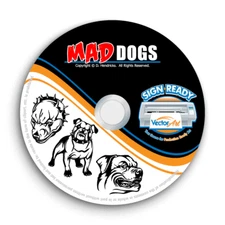 MAD DOGS CLIPART-VECTOR CLIP ART-VINYL CUTTER PLOTTER IMAGES &TSHIRT GRAPHICS CD
