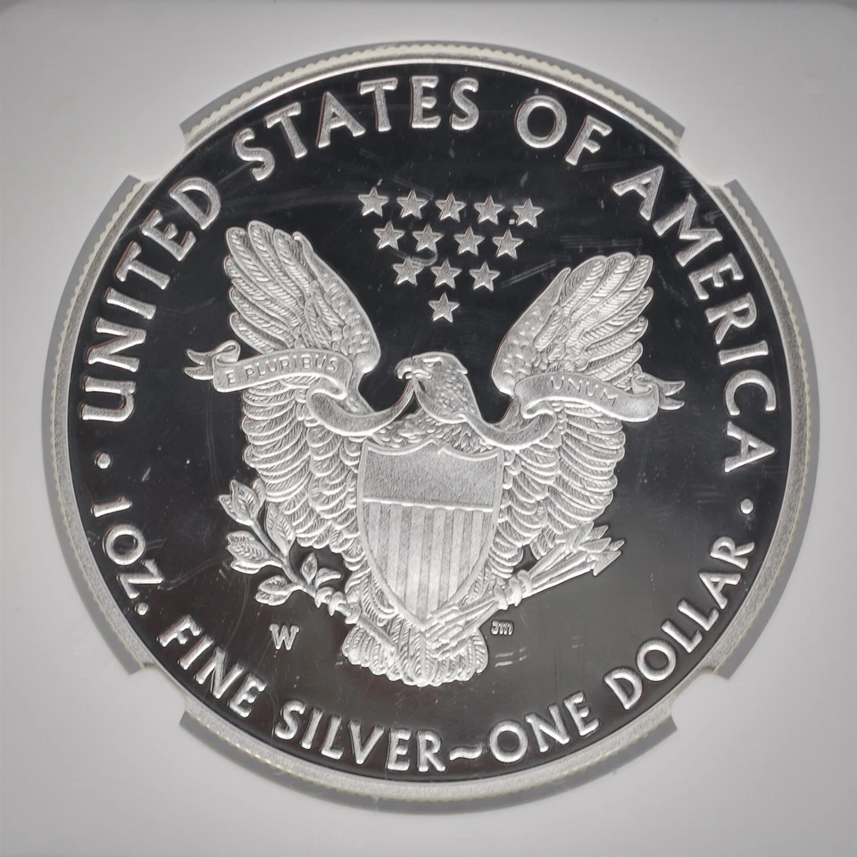 2017 W NGC PF70 Ultra Cameo Proof Silver Eagle Mercanti Signed First day Issue - Image 3 of 4