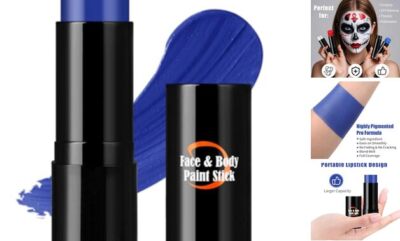 Blue Face Paint Stick, Portable Eye Black Stick for Sports, Full-coverage 