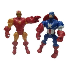 HASBRO MARVEL FIGURINES IRON MAN GOLD AND RED AND CAPTAIN AMERICA ALL IN GC 