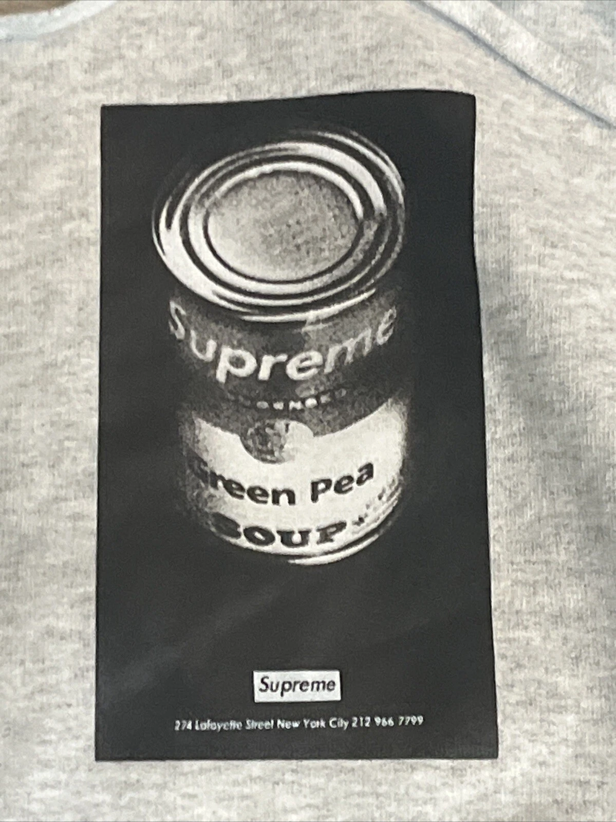 Felpa con cappuccio Supreme Soup Can grigio cenere taglia media made in Canada