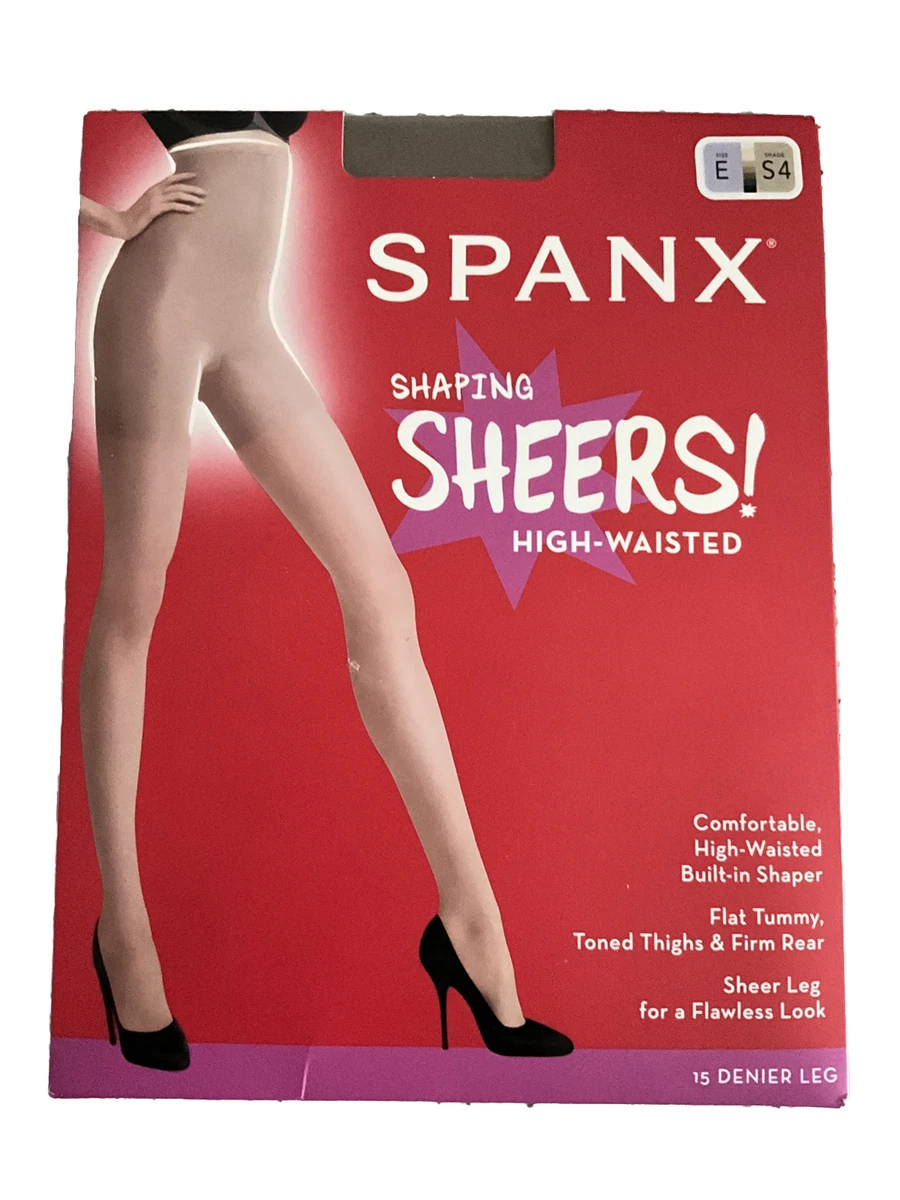 Spanx Shaping Sheers Size E Shade S4 20 Denier Leg High-waisted 195 -  165lbs