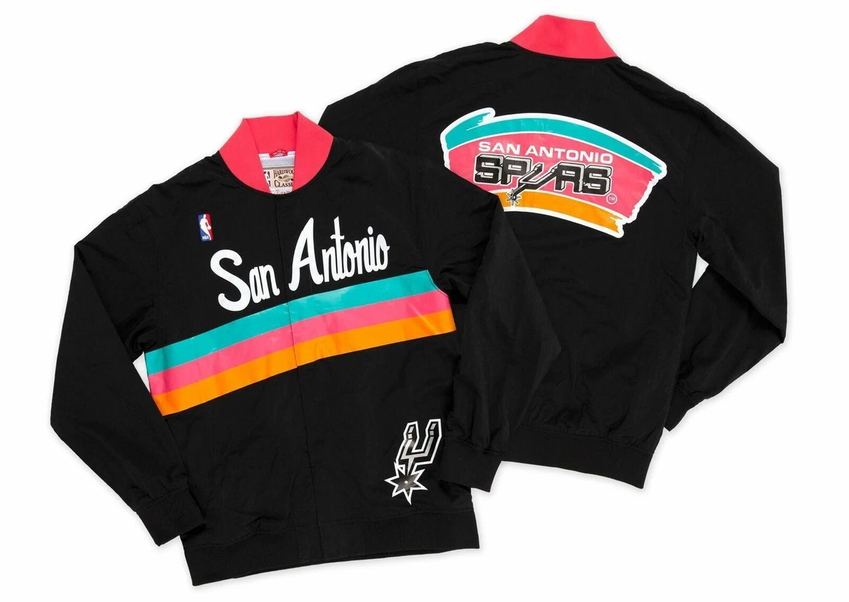 Mitchell & Ness Nba Authentic Warm Up Jacket San Antonio Spurs 1994 95  Black - Mens - Bomber Jackets/Team Jackets Mitchell & Ness