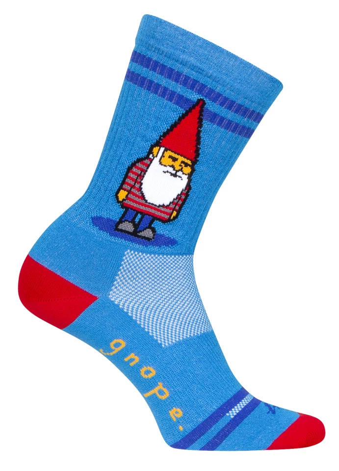 Calcetines - SockGuy - Gnope Gnome Azul L/XL 6" Crew Ciclismo/Correr NUEVO Foto 2 de 4