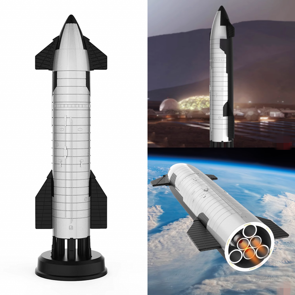 SpaceX Starship SN24 Falcon Heavy Dragon Space figure Model 3D