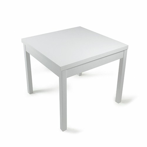 Tavolo Quadrato 90x90 Cm Con Gambe A X - Top Effetto Marmo Bianco, Moderno, Per 4 Persone